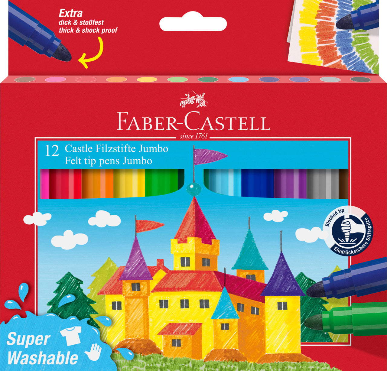 CARIOCA 12 CULORI JUMBO SUPERWASHABLE FABER-CASTELL CARIOCA 12 CULORI JUMBO SUPERWASHABLE FABER-CASTELL